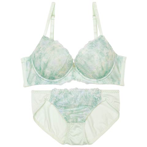 パステルフルールペタルブラジャー&フルバックショーツ［激売れ］［週替］[スーパーセール](ミント-A70/ショーツM)