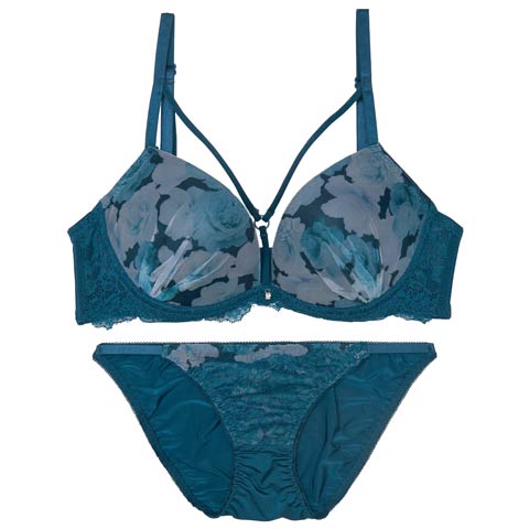 ミラージュコードローズブラジャー&フルバックショーツ［激売れ］［週替］[スーパーセール](ブルー-A65/ショーツM)