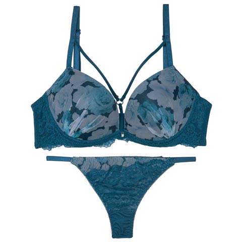 ミラージュコードローズブラジャー&Tバックショーツ［激売れ］［週替］[スーパーセール](ブルー-A65/ショーツM)