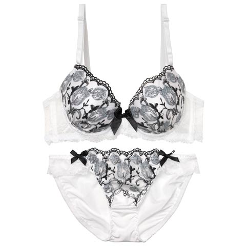 ラグジュアリーリボンチューリップブラジャー&フルバックショーツ