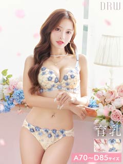 10/3再販!メロウフラワーブロッサム育乳脇高ブラジャー&フルバックショーツ［激売れ］