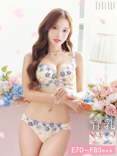 9/26新作!【EFサイズ】メロウフラワーブロッサム育乳脇高ブラジャー&フルバックショーツ［大人気］