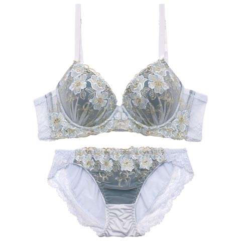 ノーブルシアーフルール育乳脇高ブラジャー&フルバックショーツ