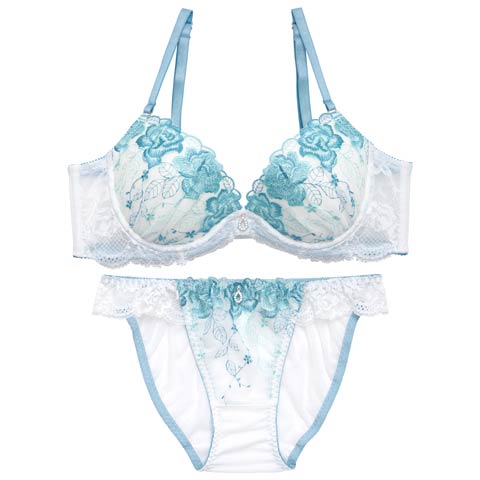 【かとゆり着用】エフェメラルバタフライロゼブラジャー&サイド紐フルバックショーツ