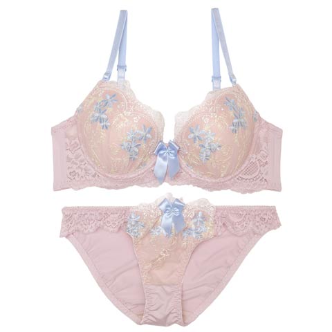 ノスタルジーアーチフルールブラジャー&フルバックショーツ［激売れ］(ラベンダー-A70/ショーツM)