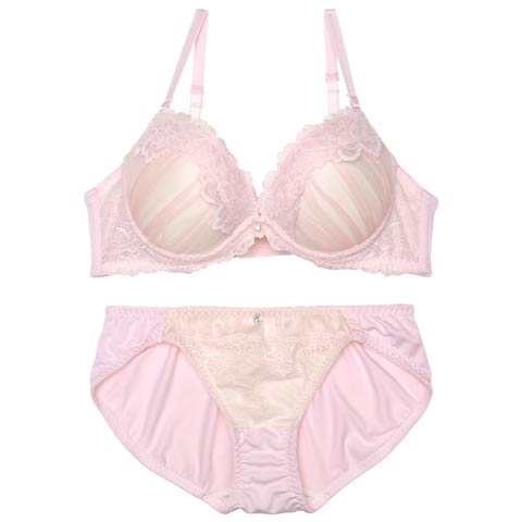 クラシカルギャザーチュールブラジャー&フルバックショーツ［激売れ］［週末セール］(ピンク-A70/ショーツM)