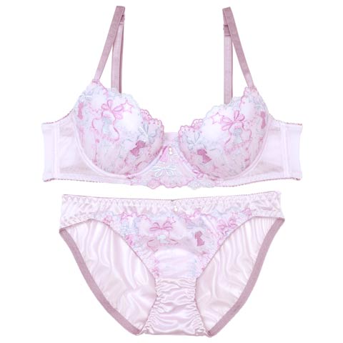 メルヘンパピーエンブロイダリーブラジャー&フルバックショーツ［激売れ］［均一セール］［タイムセール］(ラベンダー-A70/ショーツM)