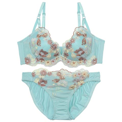 フェアリーピュアブルームブラジャー&フルバックショーツ［激売れ］(ミント-A70/ショーツM)