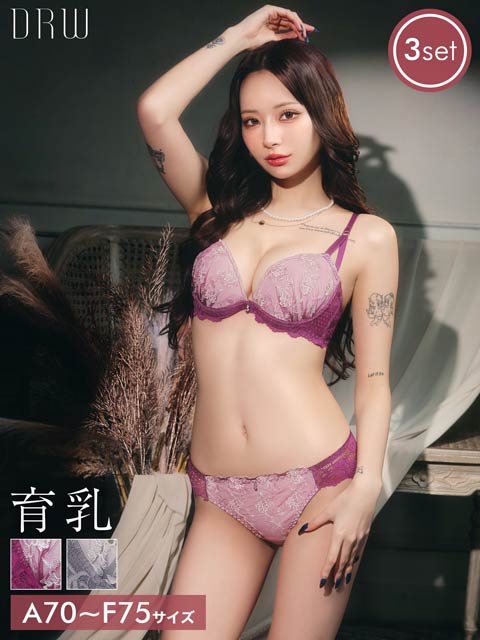 10/27新作!【3点セット】スパークルシアーブルーム育乳脇高ブラジャー&バック透けフルバック&Tバックショーツ［大人気］