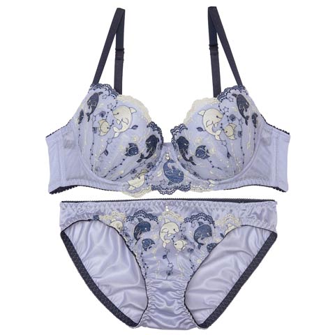 ドリーミーアクアリウムブラジャー&フルバックショーツ［激売れ］［均一セール］［12H限定2］(ブルー-A70/ショーツM)