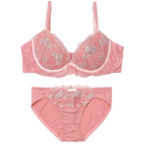 12/5新作!チャーミングハートローズブラジャー&フルバックショーツ［激売れ］(ピンク-A70/ショーツM)