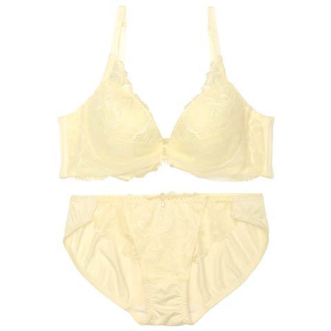 ミルキーチュールフルーロン育乳脇高ブラジャー&フルバックショーツ［激売れ］(イエロー-A70/ショーツM)