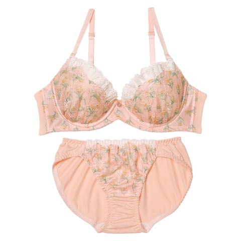 11/3新作!フェミニンメロウブロッサムブラジャー&フルバックショーツ［激売れ］(ピンク-A70/ショーツM)