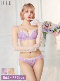 11/3新作!【EFサイズ】フェミニンメロウブロッサムブラジャー&フルバックショーツ［大人気］