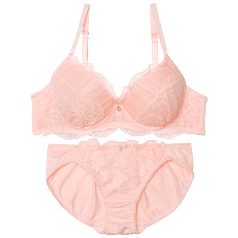 12/5新作!ミルキーチュールフリルブラジャー&フルバックショーツ［激売れ］(ピンク-A70/ショーツM)