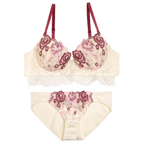 12/1新作!ブルームレースフリルブラジャー&フルバックショーツ［激売れ］(ピンク-A70/ショーツM)