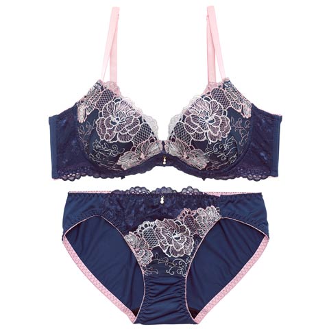 グレイスブロッサム育乳脇高ブラジャー&フルバックショーツ