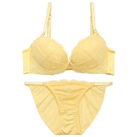 【Reinest】ブライトフラワーブルームブラジャー&バック透けTバックショーツ