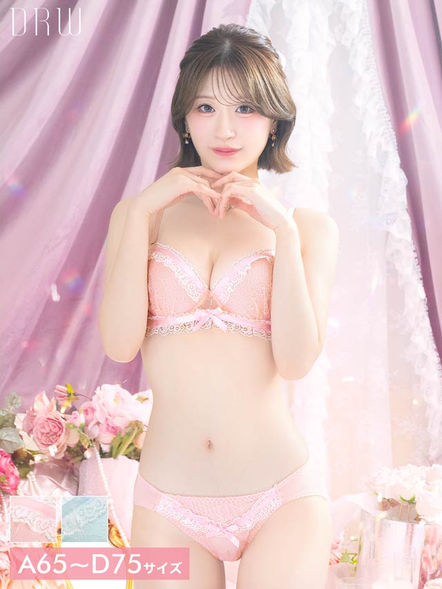 【三上悠亜着用】【3点セット】クラシカルアーチフラワーブラジャー&フルバック&Tバックショーツ