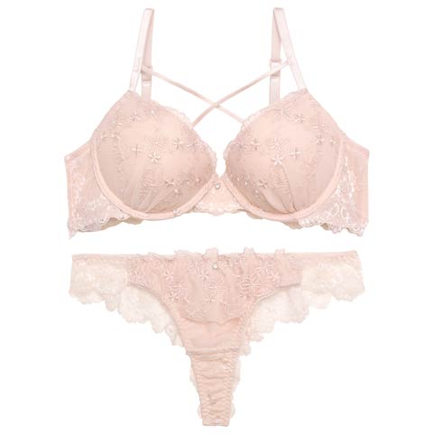 メルティパピヨンコードブラジャー&バック透けTバックショーツ［激売れ］(ピンク-A70/ショーツM)