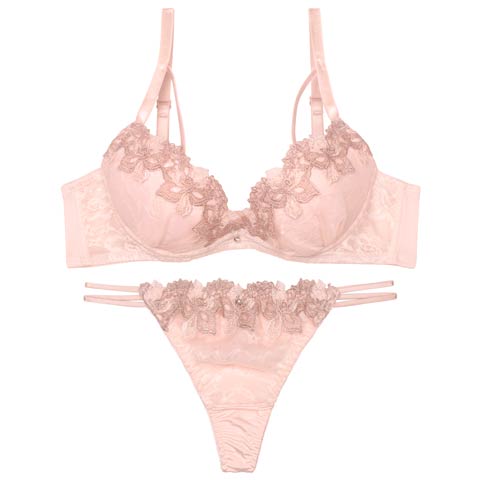 シャイニースウィートフルールブラジャー&Tバックショーツ［激売れ］(ピンク-A70/ショーツM)