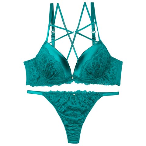 ミステリアスクロスコードブラジャー&Tバックショーツ［激売れ］［週替］[スーパーセール](グリーン-A70/ショーツM)