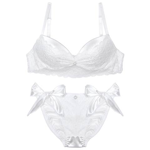 ジュエルハートレーシィブラジャー&フルバックショーツ［激売れ］［週替］[スーパーセール](ホワイト-B65/ショーツM)