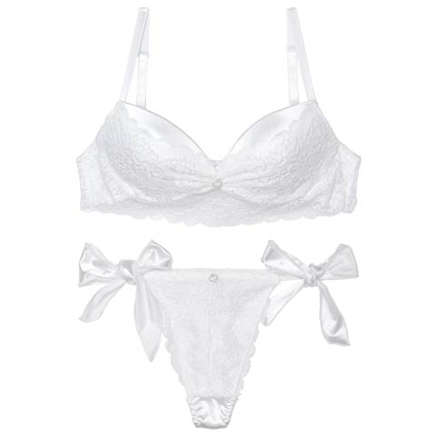 ジュエルハートレーシィブラジャー&Tバックショーツ［激売れ］［週替］[スーパーセール](ホワイト-B65/ショーツM)