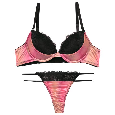 マーブルグラデーションレースブラジャー&Tバックショーツ［激売れ］［週替］[スーパーセール](ピンク-B65/ショーツM)