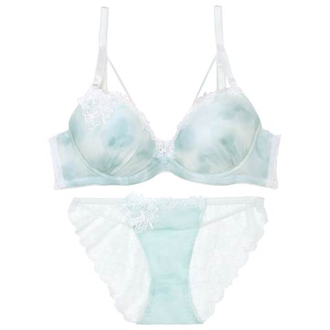 ミスティブロッサムコードブラジャー&バック透けフルバックショーツ［激売れ］［週替］[スーパーセール](サックス-B65/ショーツM)