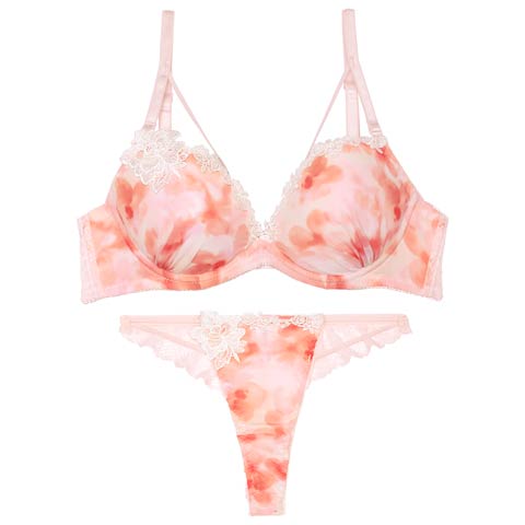 ミスティブロッサムコードブラジャー&バック透けTバックショーツ［激売れ］［週替］[スーパーセール](ピンク-B65/ショーツM)