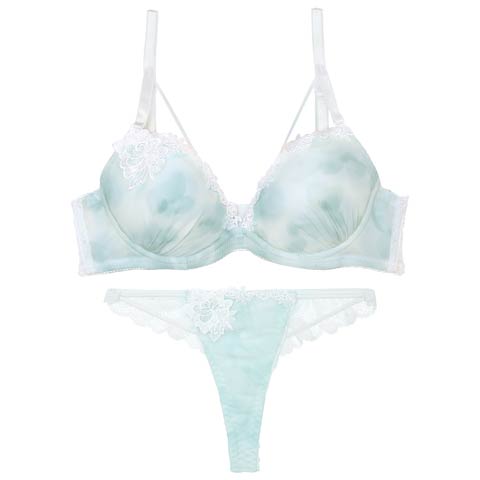 ミスティブロッサムコードブラジャー&バック透けTバックショーツ［激売れ］［週替］[スーパーセール](サックス-B65/ショーツM)