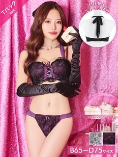 10/1新作![4way]ドーリーレースアップフリルブラジャー&Tバックショーツ［激売れ］