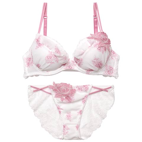 10/18再販!【三上悠亜着用】トワルドジュイブルームブラジャー&バック透けフルバックショーツ［激売れ］(ピンク-B65/ショーツM)