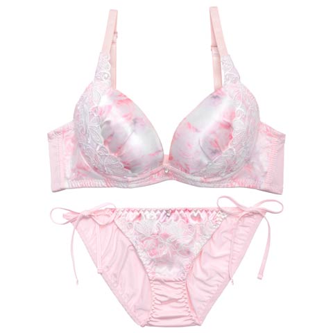 4/1新作!【かとゆり着用】エフェメラルバタフライロゼブラジャー&サイド紐フルバックショーツ［激売れ］(ピンク-A70/ショーツM)