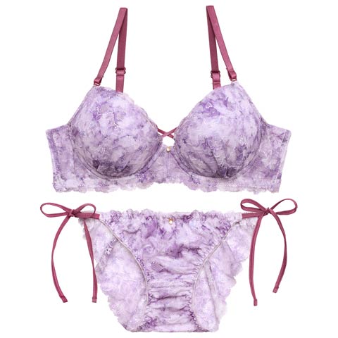 センシュアルレーシィコードブラジャー&バック透けTバックショーツ