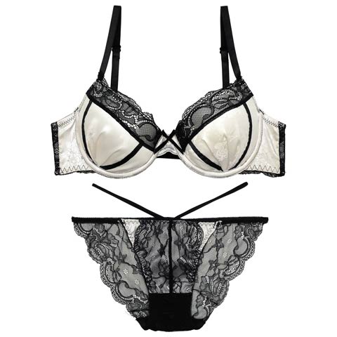 10/11再販!ブリリアントサテンレーシィブラジャー&バック透けフルバックショーツ［激売れ］［週替］[スーパーセール](シャンパンゴールド-A65/ショーツM)