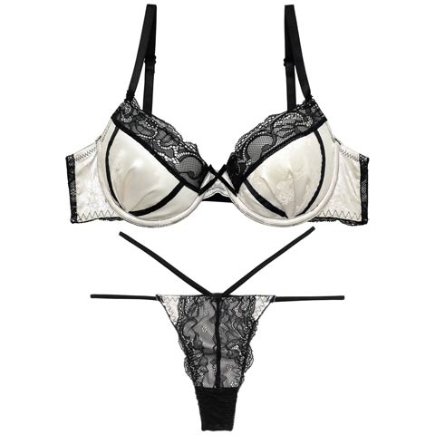 ブリリアントサテンレーシィブラジャー&バック透けTバックショーツ［激売れ］［週替］[スーパーセール](シャンパンゴールド-A65/ショーツM)