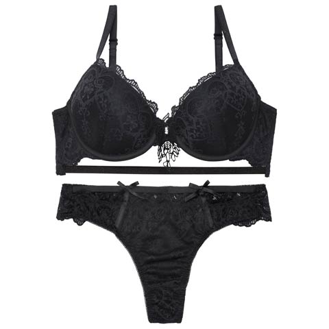 ヴィーナスシルエットレースブラジャー&バック透けTバックショーツ［激売れ］［週替］[スーパーセール](ブラック-A65/ショーツM)