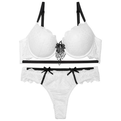 ヴィーナスシルエットレースブラジャー&バック透けTバックショーツ［激売れ］［週替］[スーパーセール](ホワイト-A65/ショーツM)