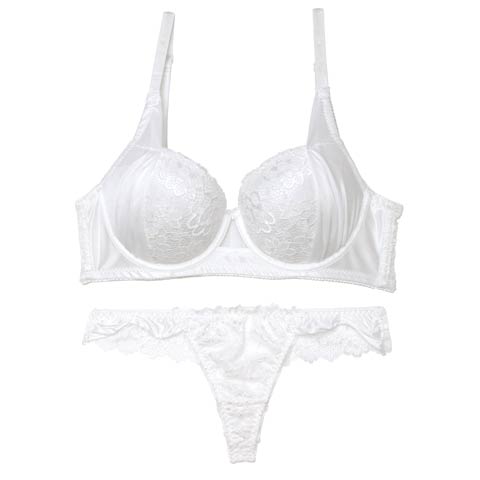 【三上悠亜着用】ノーブルレーシィホール育乳脇高ブラジャー&バック透けTバックショーツ［激売れ］［週替］[スーパーセール](ホワイト-A65/ショーツM)