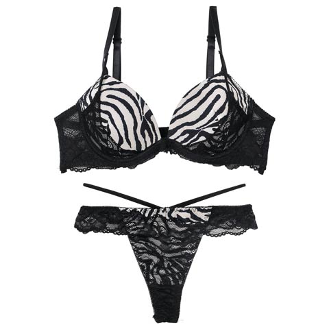 12/5再販!ビターアニマルレーシィブラジャー&バック透けTバックショーツ［激売れ］(ゼブラ-A65/ショーツM)