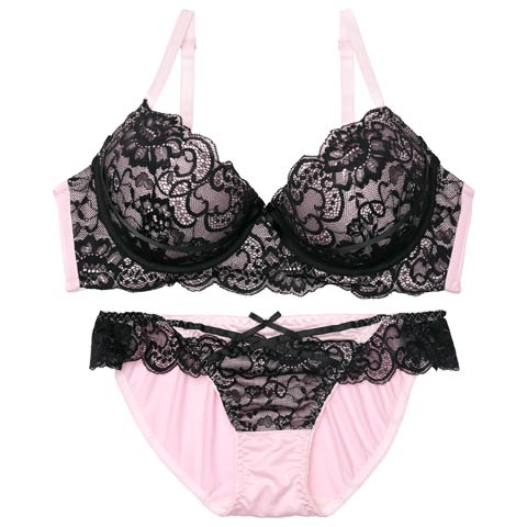 10/16再販!ロマンスレーシィコードブラジャー&フルバックショーツ［激売れ］(ピンク-A65/ショーツM)