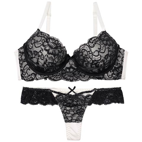 10/16再販!【EFサイズ】ロマンスレーシィコードブラジャー&Tバックショーツ［大人気］(オフホワイト-E65/ショーツM)