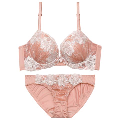 1/30新作!フローラルブルーム育乳脇高ブラジャー＆フルバックショーツ［激売れ］(モカ-A65/ショーツM)