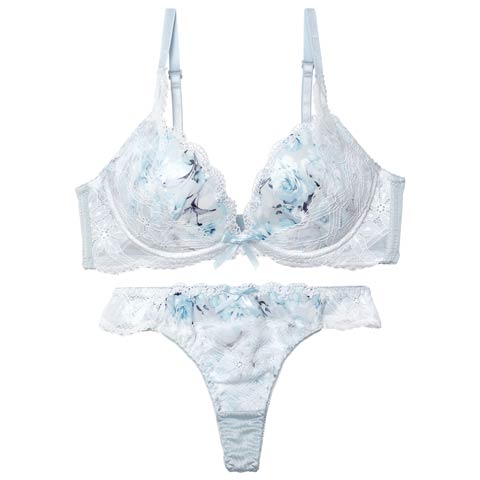 2/18新作!ピュアローズヴェールブラジャー&Tバックショーツ［激売れ］(ホワイト-A70/ショーツM)