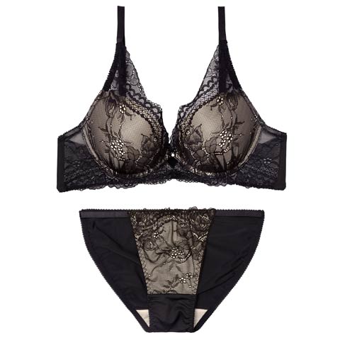 3/20新作!ミステリアスノワールレーシィブラジャー&フルバックショーツ［激売れ］(アイボリー-B65/ショーツM)