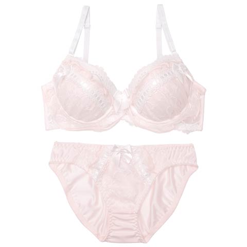 ピュアリーリボンレースブラジャー&フルバックショーツ［激売れ］(ピンク-A70/ショーツM)