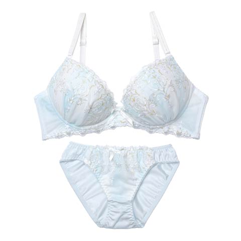 9/29新作!プリンセスアイビーマーブルブラジャー&フルバックショーツ［激売れ］(サックス-A70/ショーツM)