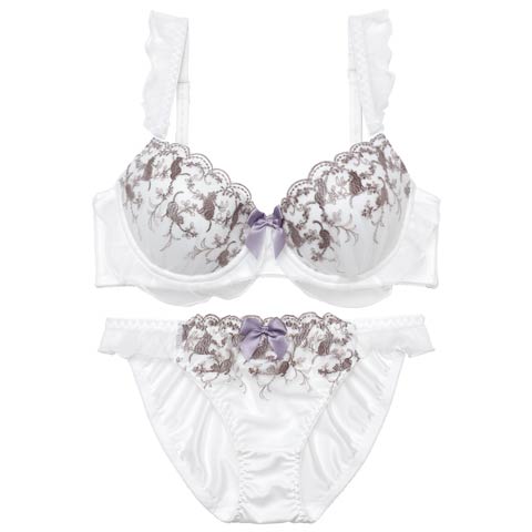 10/6新作!スウィートキャットフリルブラジャー&フルバックショーツ［激売れ］(ホワイト-A70/ショーツM)